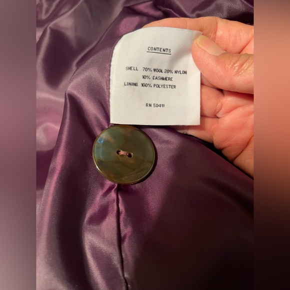 Donatella Women's Wool Blend 4-Button Single Breasted Coat Purple Size 12 - Picture 4 of 4